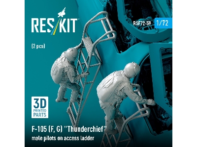 F-105 (F, G) 'thunderchief' Male Pilots On Access Ladder (2pcs) (3d Printed) - zdjęcie 4