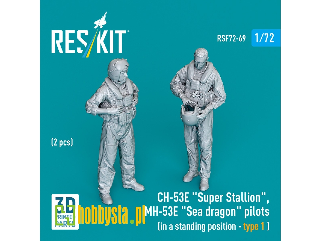 Ch-53e 'super Stallion', Mh-53e 'sea Dragon' Pilots (In A Standing Position - Type 1) (2pcs) (3d Printed) - zdjęcie 1 Ch-53e 'super Stallion', Mh-53e 'sea Dragon' Pilots (In A Standing Position - Type 1) (2pcs) (3d Printed) - zdjęcie 1