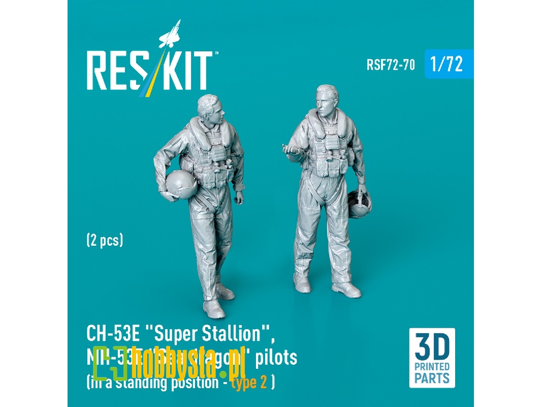 Ch-53e 'super Stallion', Mh-53e 'sea Dragon' Pilots (In A Standing Position - Type 2) (2pcs) (3d Printed) - zdjęcie 1 Ch-53e 'super Stallion', Mh-53e 'sea Dragon' Pilots (In A Standing Position - Type 2) (2pcs) (3d Printed) - zdjęcie 1