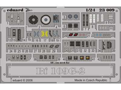  Bf 109G-2 placards S. A. 1/24 - Trumpeter - blaszki - zdjęcie 1