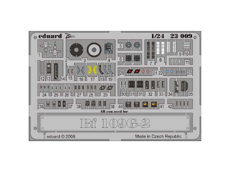  Bf 109G-2 placards S. A. 1/24 - Trumpeter - blaszki - zdjęcie 1