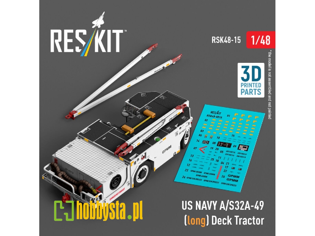 Us Navy A/S32a-49 (Long) Deck Tractor (3d Printed Model Kit) - zdjęcie 1
