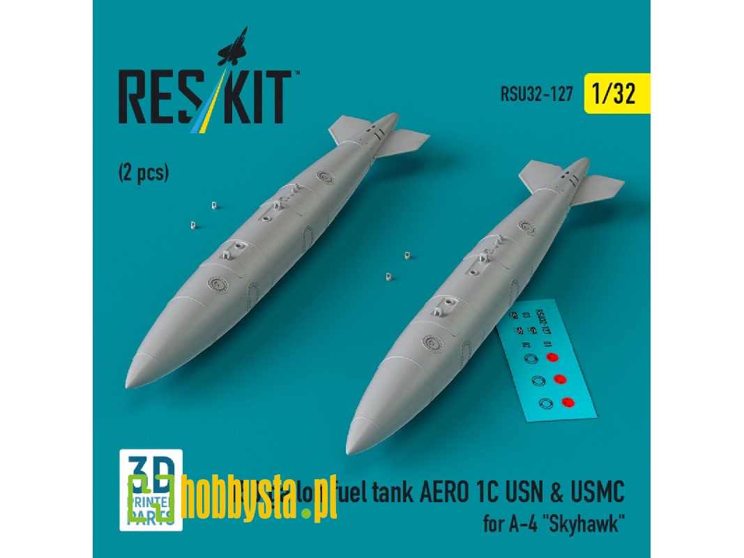 150 Gallon Fuel Tank Aero 1c Usn & Usmc For A-4 'skyhawk' (2 Pcs) (3d Printed) - zdjęcie 1