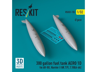 300 Gallon Fuel Tank Aero 1d For Av-8b, Harrier Ii Gr.7/9, T.10 (2 Pcs) (3d Printed) - zdjęcie 1