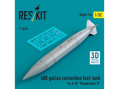 600 Gallon Centerline Fuel Tank For A-10 'thunderbolt Ii' (1 Pc) (3d Printed) - zdjęcie 1