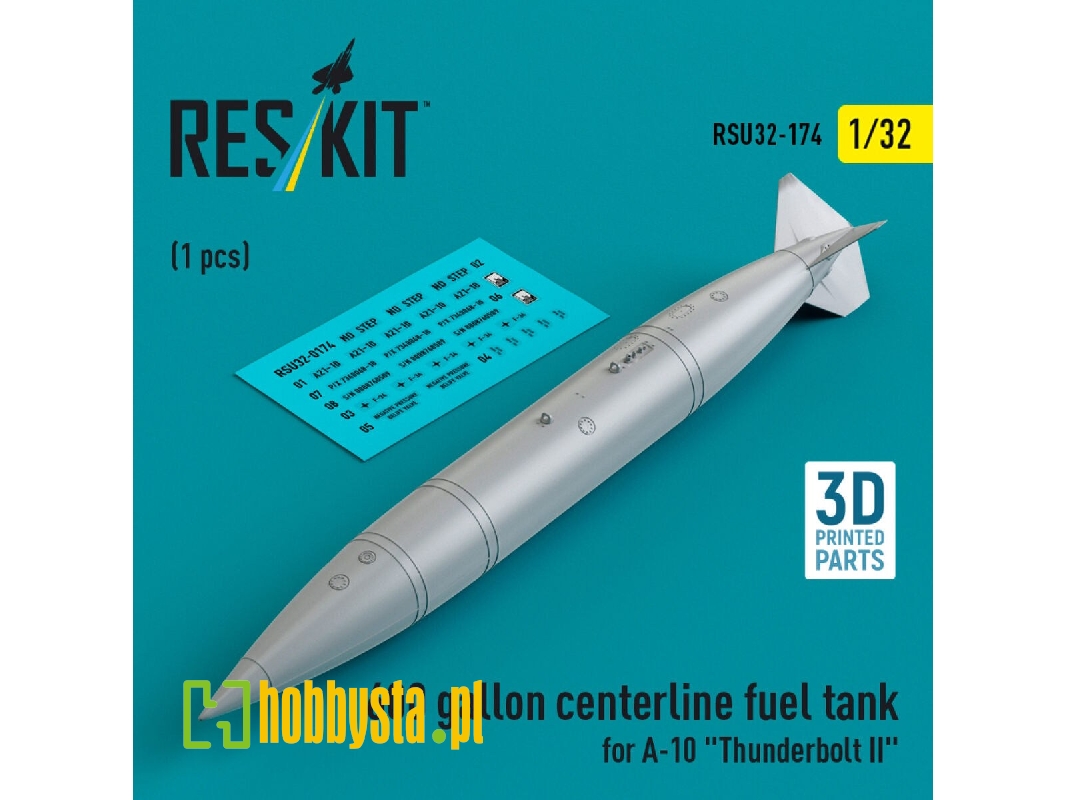 600 Gallon Centerline Fuel Tank For A-10 'thunderbolt Ii' (1 Pc) (3d Printed) - zdjęcie 1 600 Gallon Centerline Fuel Tank For A-10 'thunderbolt Ii' (1 Pc) (3d Printed) - zdjęcie 1