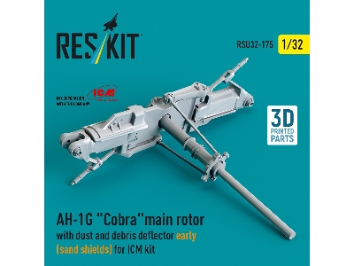 Ah-1g 'cobra' Main Rotor With Dust And Debris Deflector (Sand Shields) Early Version For Icm Kit (3d Printed) - zdjęcie 1