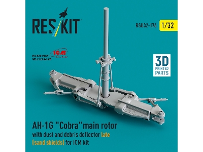 Ah-1g 'cobra' Main Rotor With Dust And Debris Deflector (Sand Shields) Late Version For Icm Kit (3d Printed) - zdjęcie 2