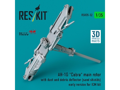 Ah-1g 'cobra' Main Rotor With Dust And Debris Deflector (Sand Shields) Early Version For Icm Kit (3d Printed) - zdjęcie 2