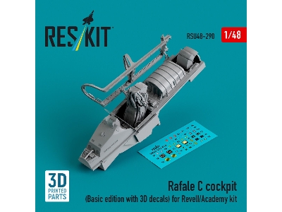 Rafale C Cockpit (Basic Edition With 3d Decals) For Revell/Academy Kit (3d Printed) - zdjęcie 1