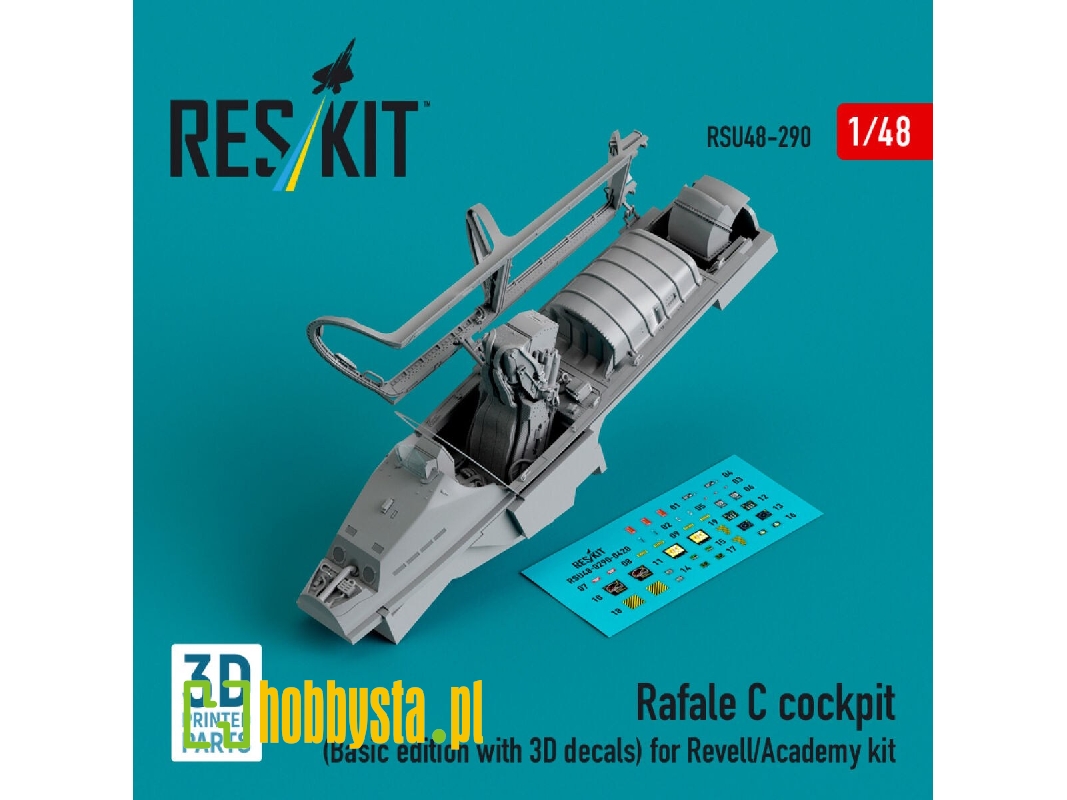 Rafale C Cockpit (Basic Edition With 3d Decals) For Revell/Academy Kit (3d Printed) - zdjęcie 1 Rafale C Cockpit (Basic Edition With 3d Decals) For Revell/Academy Kit (3d Printed) - zdjęcie 1