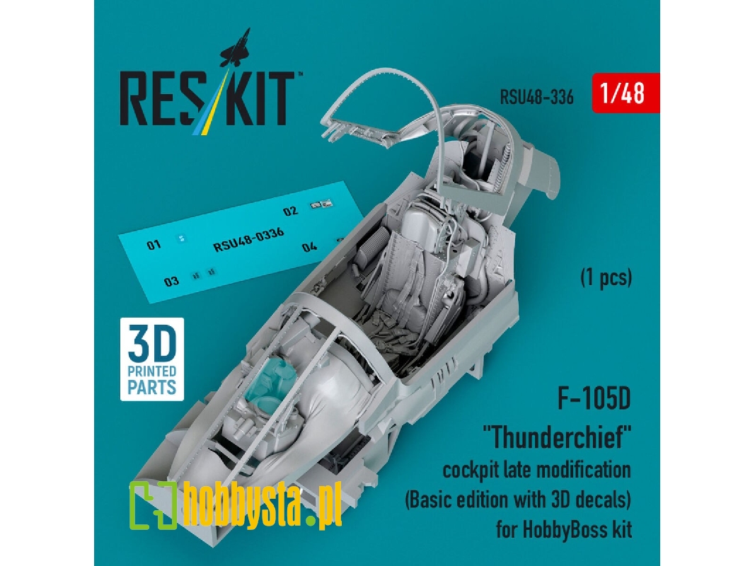 F-105d 'thunderchief' Cockpit Late Modification (Basic Edition With 3d Decals) For Hobbyboss Kit (3d Printed) - zdjęcie 1