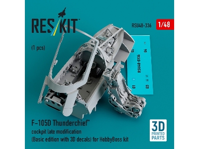 F-105d 'thunderchief' Cockpit Late Modification (Basic Edition With 3d Decals) For Hobbyboss Kit (3d Printed) - zdjęcie 2