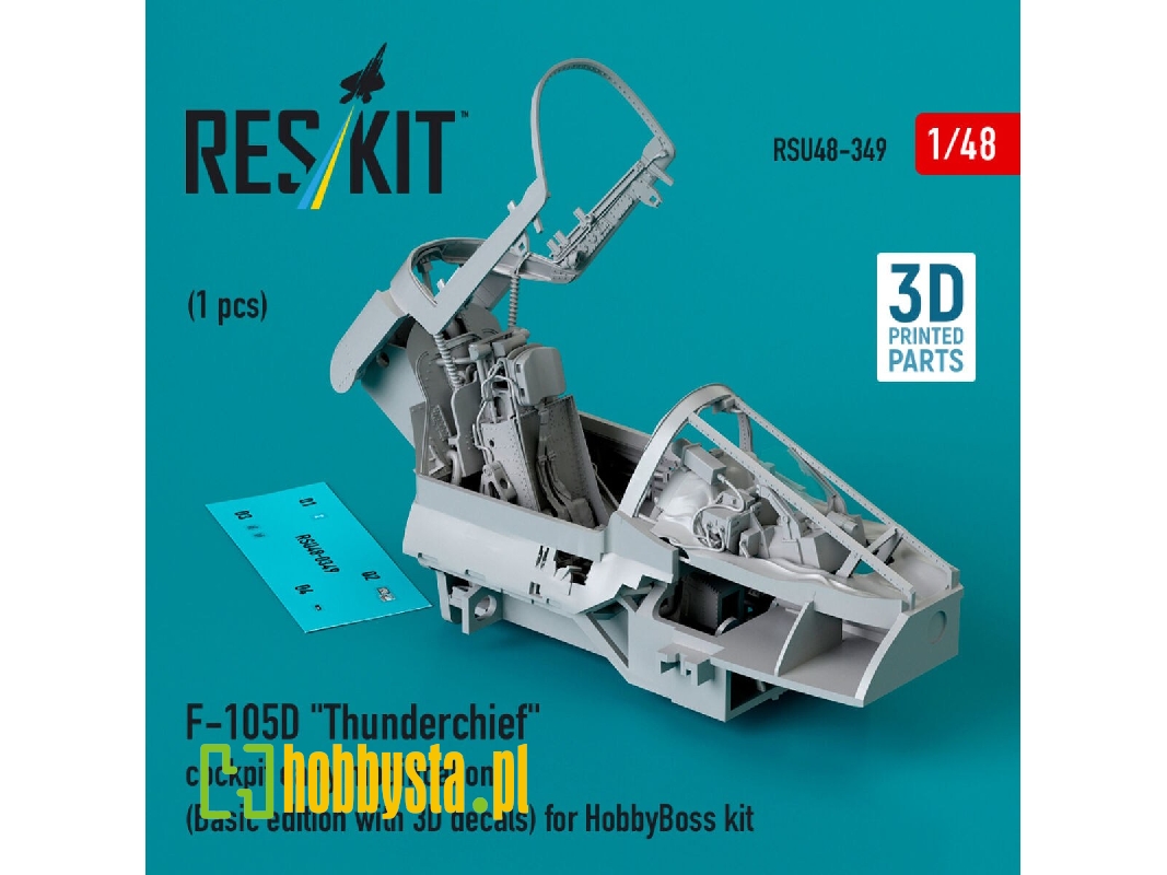 F-105d 'thunderchief' Cockpit Early Modification (Basic Edition With 3d Decals) For Hobbyboss Kit (3d Printed) - zdjęcie 1