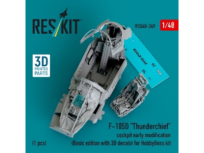 F-105d 'thunderchief' Cockpit Early Modification (Basic Edition With 3d Decals) For Hobbyboss Kit (3d Printed) - zdjęcie 2
