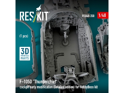 F-105d 'thunderchief' Cockpit Early Modification (Detailed Edition) For Hobbyboss Kit (3d Printed) - zdjęcie 3
