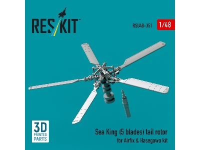 Sea King (5 Blades) Tail Rotor For Airfix & Hasegawa Kit (3d Printed) - zdjęcie 1