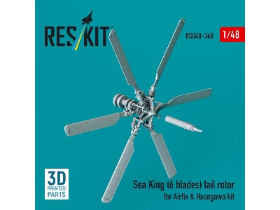 Sea King (6 Blades) Tail Rotor For Airfix & Hasegawa Kit (3d Printed) - zdjęcie 1