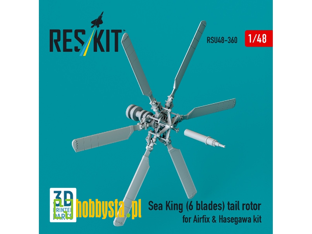 Sea King (6 Blades) Tail Rotor For Airfix & Hasegawa Kit (3d Printed) - zdjęcie 1
