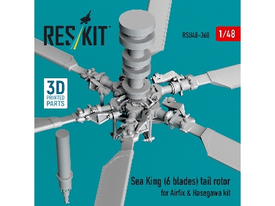 Sea King (6 Blades) Tail Rotor For Airfix & Hasegawa Kit (3d Printed) - zdjęcie 2