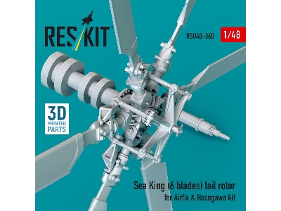 Sea King (6 Blades) Tail Rotor For Airfix & Hasegawa Kit (3d Printed) - zdjęcie 3