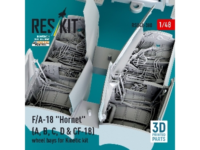F/A-18 'hornet' (A, B, C, D & Cf-18) Wheel Bays For Kinetic Kit (3d Printed) - zdjęcie 2