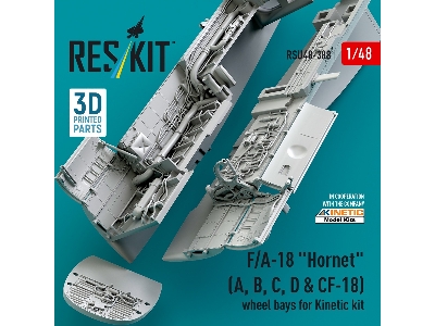 F/A-18 'hornet' (A, B, C, D & Cf-18) Wheel Bays For Kinetic Kit (3d Printed) - zdjęcie 3