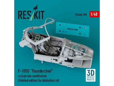 F-105d 'thunderchief' Cockpit Late Modification (Detailed Edition) For Hobbyboss Kit (3d Printed) - zdjęcie 1