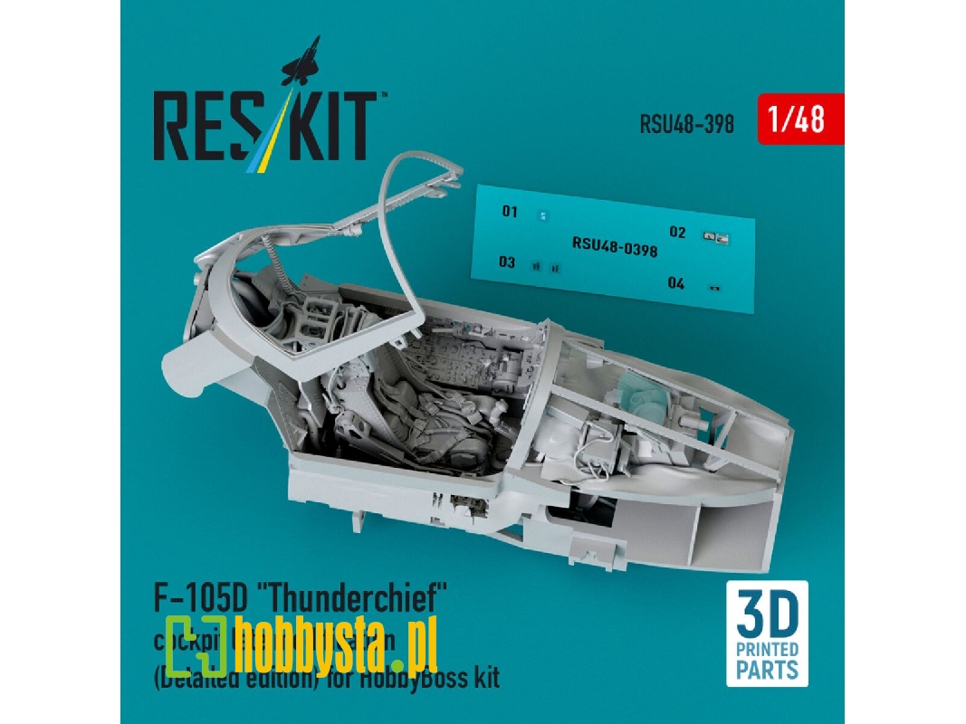 F-105d 'thunderchief' Cockpit Late Modification (Detailed Edition) For Hobbyboss Kit (3d Printed) - zdjęcie 1
