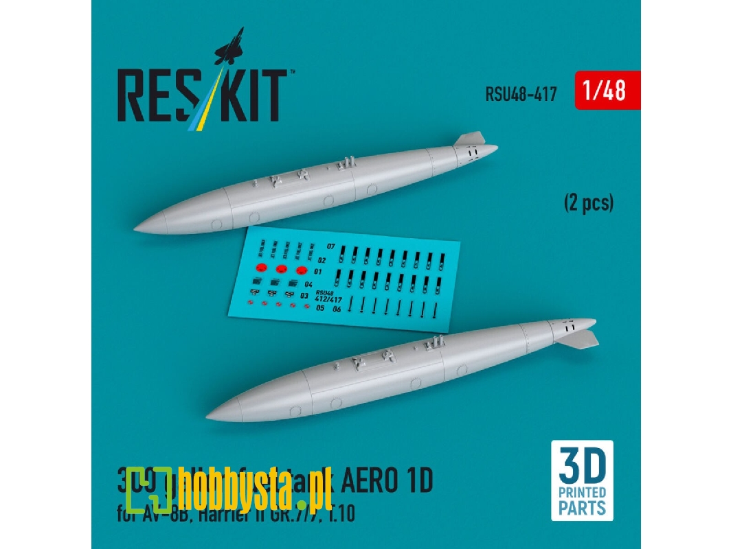 300 Gallon Fuel Tank Aero 1d For Av-8b, Harrier Ii Gr.7/9, T.10 (2 Pcs) (3d Printed) - zdjęcie 1 300 Gallon Fuel Tank Aero 1d For Av-8b, Harrier Ii Gr.7/9, T.10 (2 Pcs) (3d Printed) - zdjęcie 1