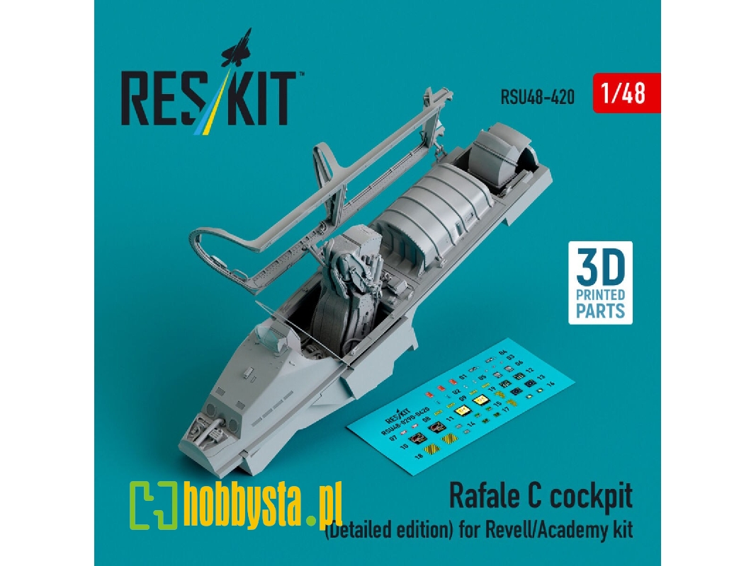 Rafale C Cockpit (Detailed Edition) For Revell/Academy Kit (3d Printed) - zdjęcie 1 Rafale C Cockpit (Detailed Edition) For Revell/Academy Kit (3d Printed) - zdjęcie 1