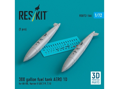 300 Gallon Fuel Tank Aero 1d For Av-8b, Harrier Ii Gr.7/9, T.10 (2 Pcs) (3d Printed) - zdjęcie 1