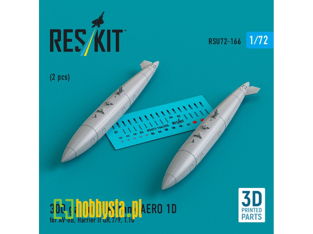 300 Gallon Fuel Tank Aero 1d For Av-8b, Harrier Ii Gr.7/9, T.10 (2 Pcs) (3d Printed) - zdjęcie 1 300 Gallon Fuel Tank Aero 1d For Av-8b, Harrier Ii Gr.7/9, T.10 (2 Pcs) (3d Printed) - zdjęcie 1