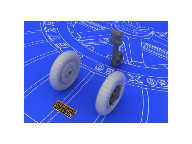  Bf 109E wheels 1/48 - Eduard - żywica i blaszki - zdjęcie 1