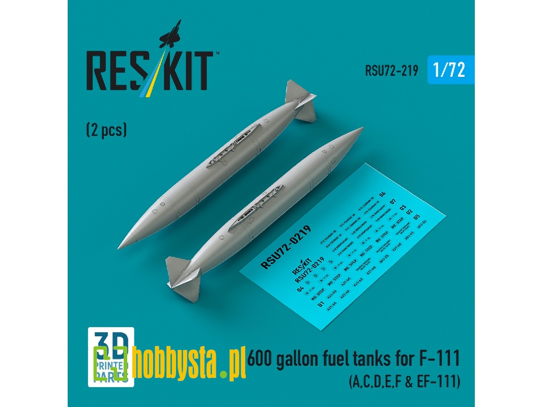 600 Gallon Fuel Tanks For F-111 (A, C, D, E, F & Ef-111) (2pcs) (3d Printed) - zdjęcie 1 600 Gallon Fuel Tanks For F-111 (A, C, D, E, F & Ef-111) (2pcs) (3d Printed) - zdjęcie 1