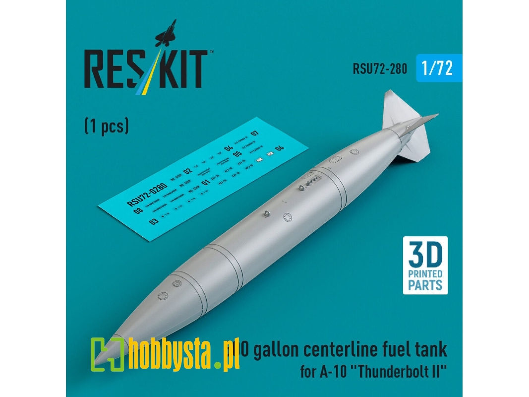 600 Gallon Centerline Fuel Tank For A-10 'thunderbolt Ii' (1 Pc) (3d Printed) - zdjęcie 1 600 Gallon Centerline Fuel Tank For A-10 'thunderbolt Ii' (1 Pc) (3d Printed) - zdjęcie 1