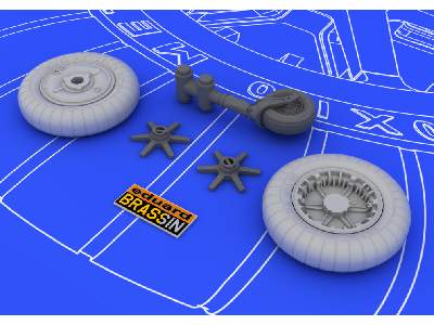  Bf 109E wheels 1/48 - Eduard - żywica i blaszki - zdjęcie 3