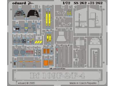  Bf 109F-2/ F-4 1/72 - Fine Molds - blaszki - zdjęcie 1