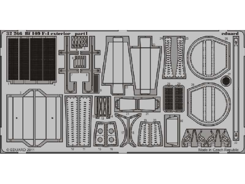 Bf 109F-4 exterior 1/32 - Hasegawa - blaszki - zdjęcie 1 Bf 109F-4 exterior 1/32 - Hasegawa - blaszki - zdjęcie 1