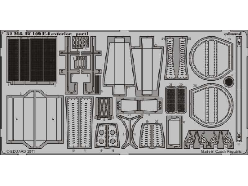  Bf 109F-4 exterior 1/32 - Hasegawa - blaszki - zdjęcie 1