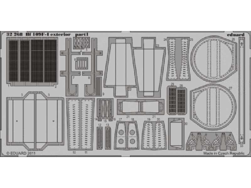  Bf 109F-4 exterior 1/32 - Trumpeter - blaszki - zdjęcie 1