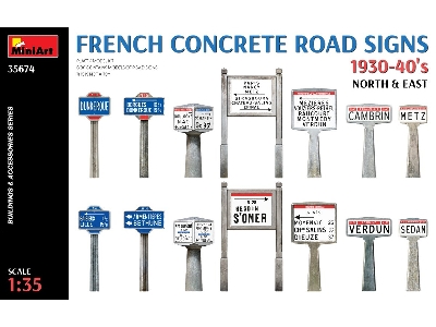 French Concrete Road Signs 1930-40&#8217;s. North & East - zdjęcie 1