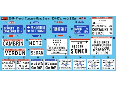 French Concrete Road Signs 1930-40&#8217;s. North & East - zdjęcie 2