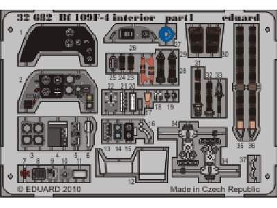  Bf 109F-4 interior S. A. 1/32 - Hasegawa - blaszki - zdjęcie 1