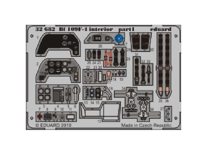  Bf 109F-4 interior S. A. 1/32 - Hasegawa - blaszki - zdjęcie 1