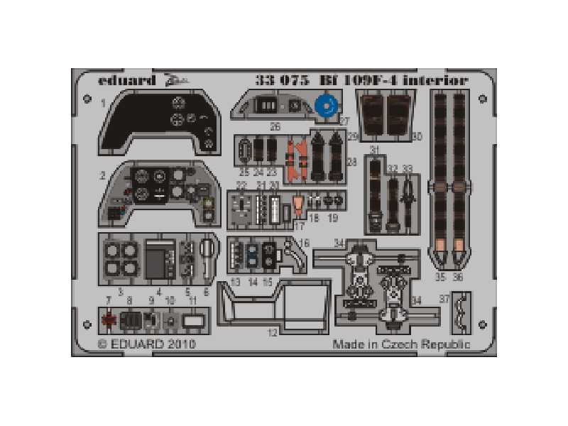  Bf 109F-4 interior S. A. 1/32 - Hasegawa - blaszki - zdjęcie 1