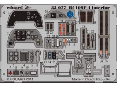  Bf 109F-4 interior S. A. 1/32 - Trumpeter - blaszki - zdjęcie 1