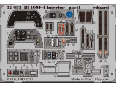  Bf 109F-4 interior S. A. 1/32 - Trumpeter - blaszki - zdjęcie 1