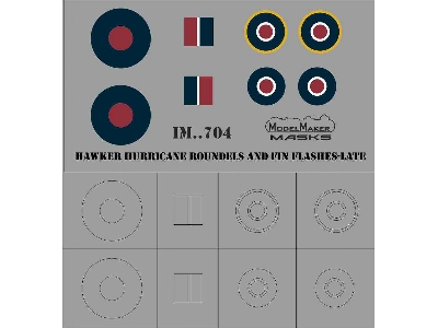Hawker Hurricane - Roundels And Fin Flashes Late - zdjęcie 1