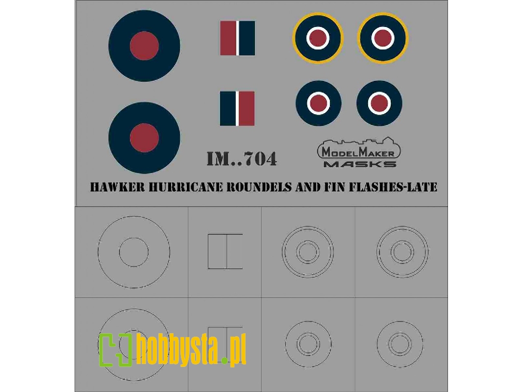 Hawker Hurricane - Roundels And Fin Flashes Late - zdjęcie 1 Hawker Hurricane - Roundels And Fin Flashes Late - zdjęcie 1